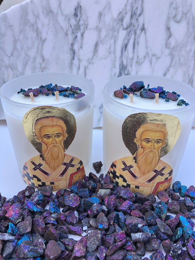 Limited Edition St Kypriano Crystal Candle hun