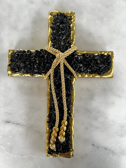 Black tourmaline Crystal cross