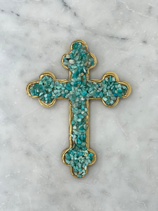 Orthodox Amazonite Crystal Cross