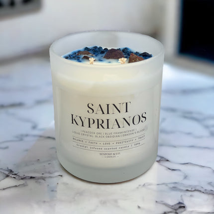 Saint Kyprianos Crystal Candle