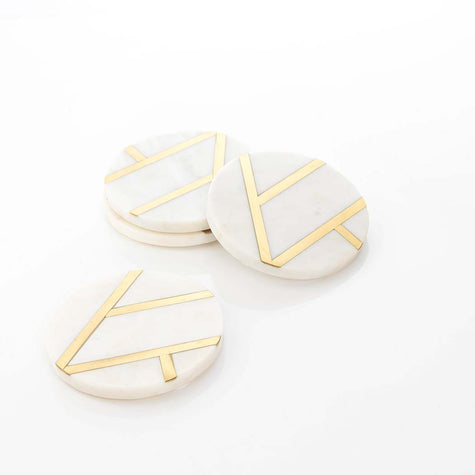 Marble Brass Inlay Coasters