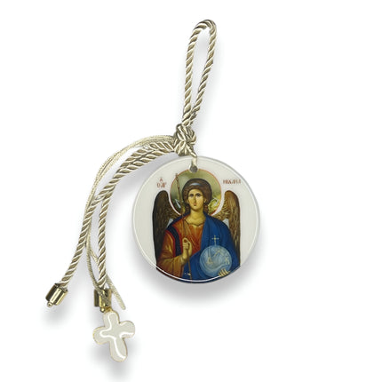 Archangel Michael Ornament with White Cross