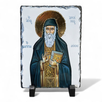 Saint Arsenios Slate Icon