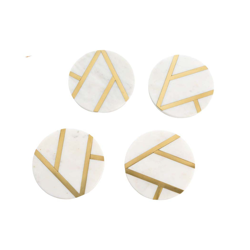 Marble Brass Inlay Coasters