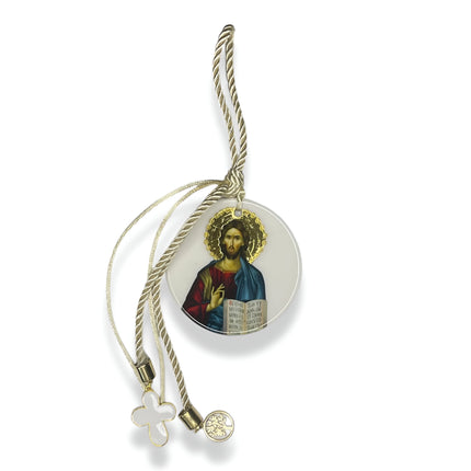 Jesus Ornament with White Cross