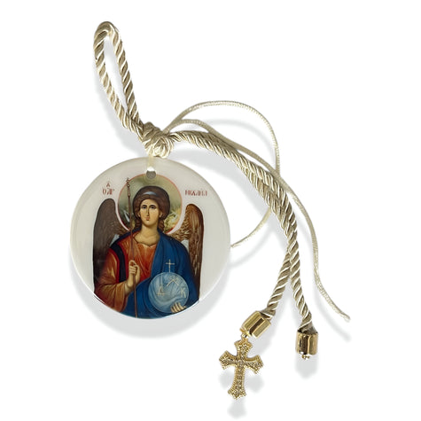 Archangel Michael Ornament with Gold Cross