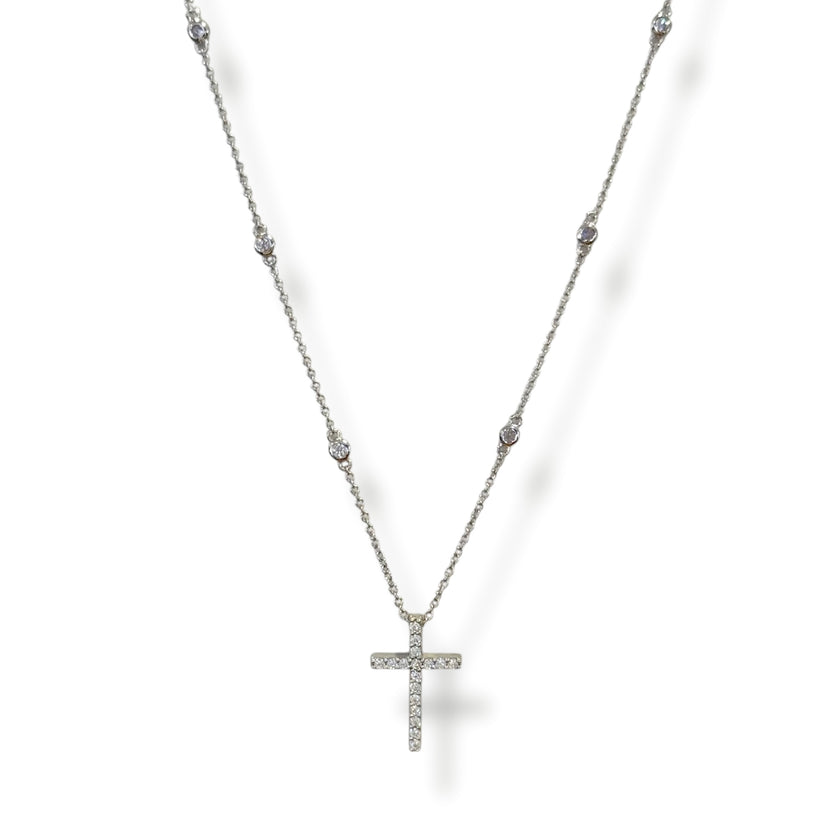 Cross With Station Necklace