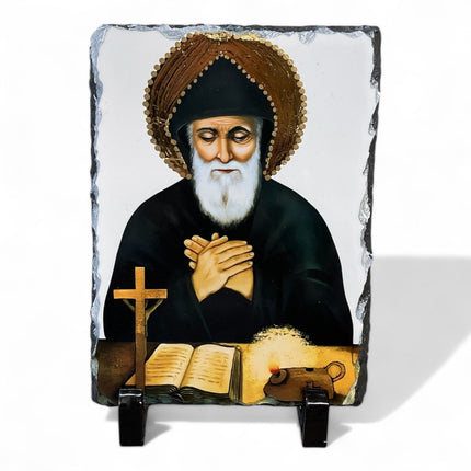 Saint Charbel Slate Icon