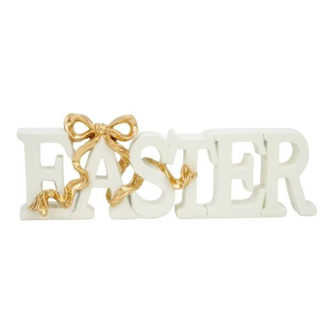 Ivory Easter Sign Champagne Bow