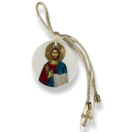 Jesus Ornament with Gold Cross