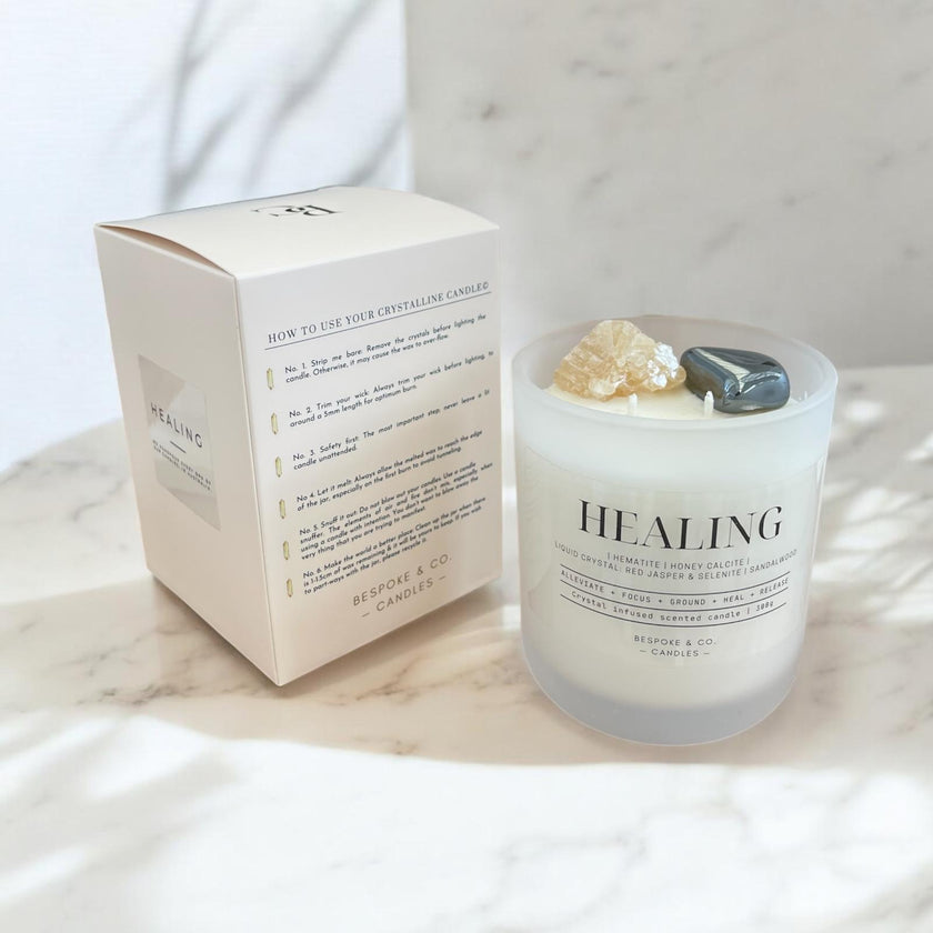 Healing  Crystal Candle