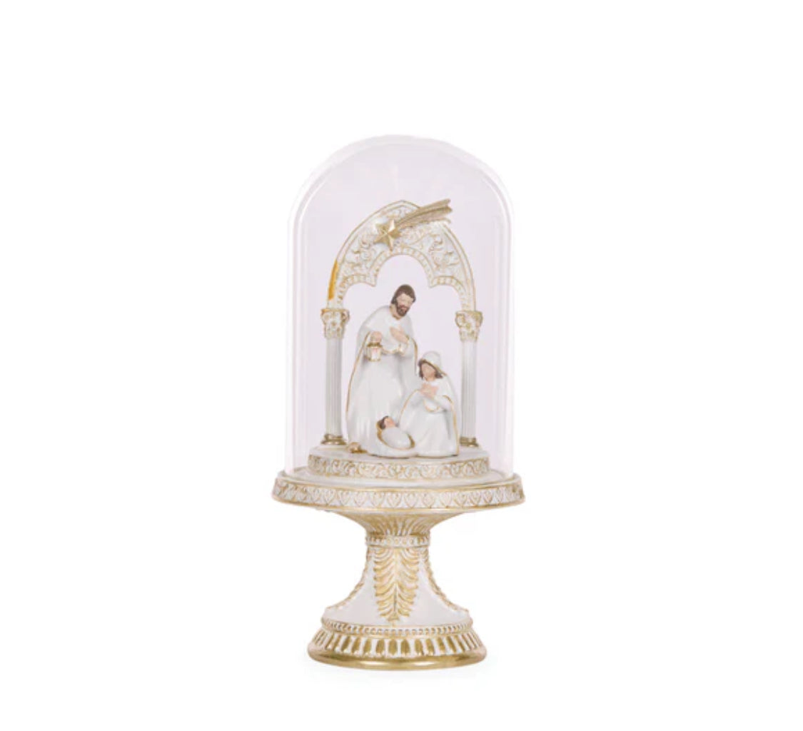 White & Gold Nativity Dome