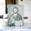 Jesus Depicted On Ceramic With The Our Father Prayer
