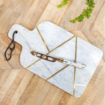 Marble & Brass Cheese Board