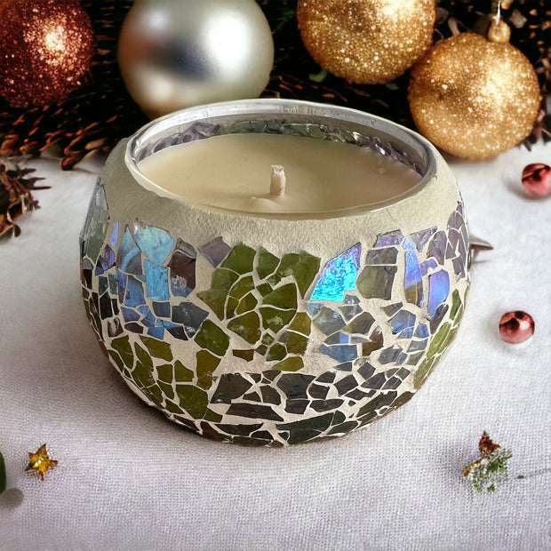 Christmas mosaic candles ￼