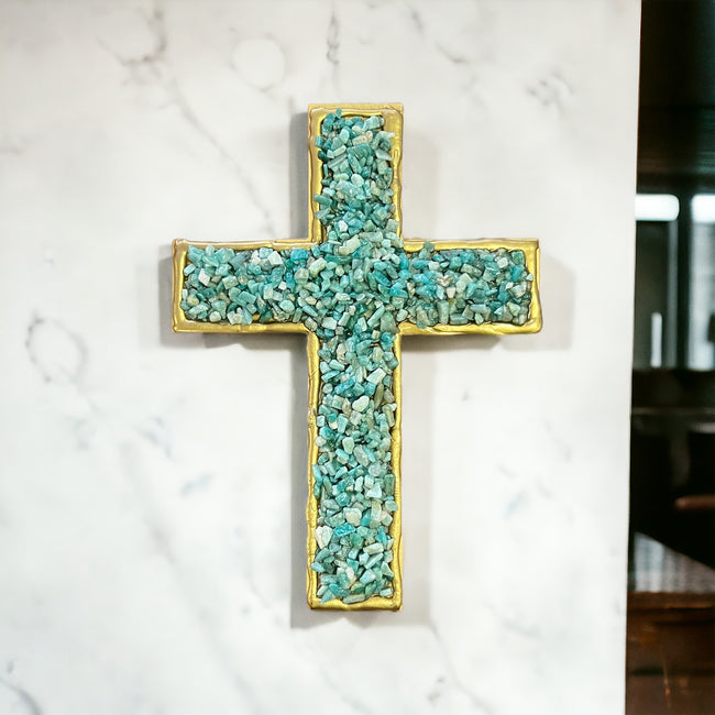 Amazonite Crystal Cross