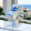 Santorini Church Depicted On Ceramic Cross