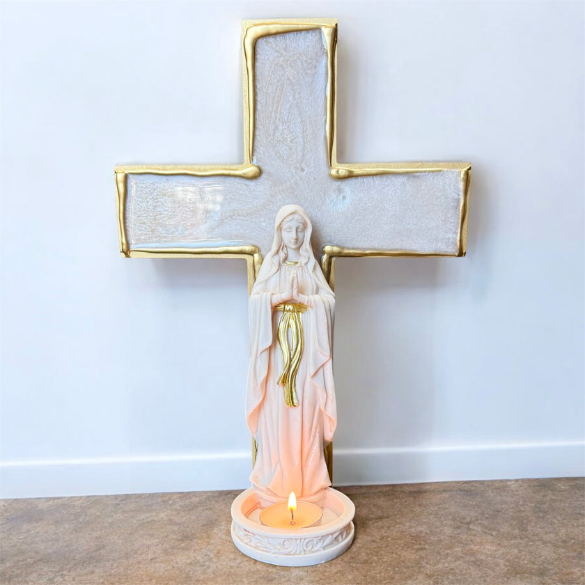 Mother Mary Tea-light Cross