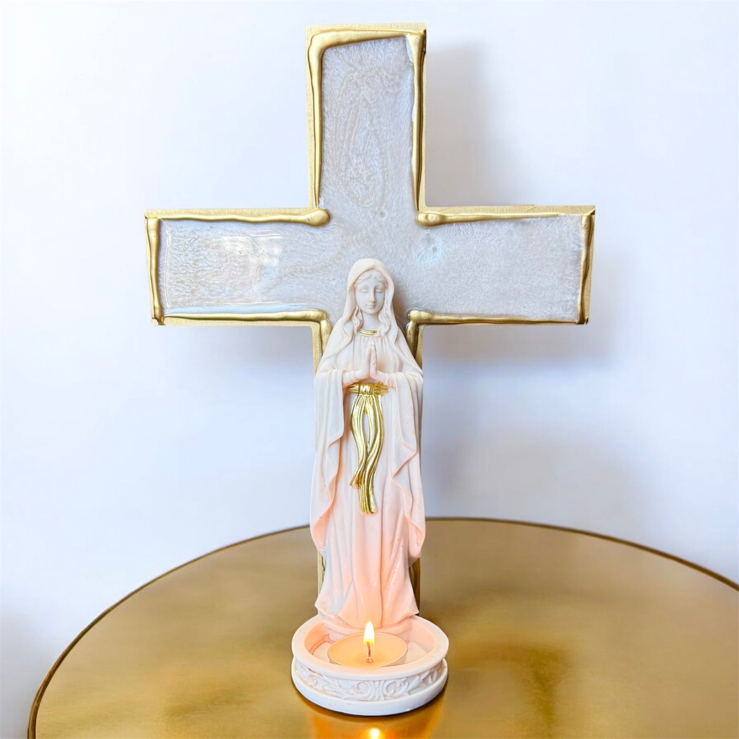Mother Mary Tea-light Cross