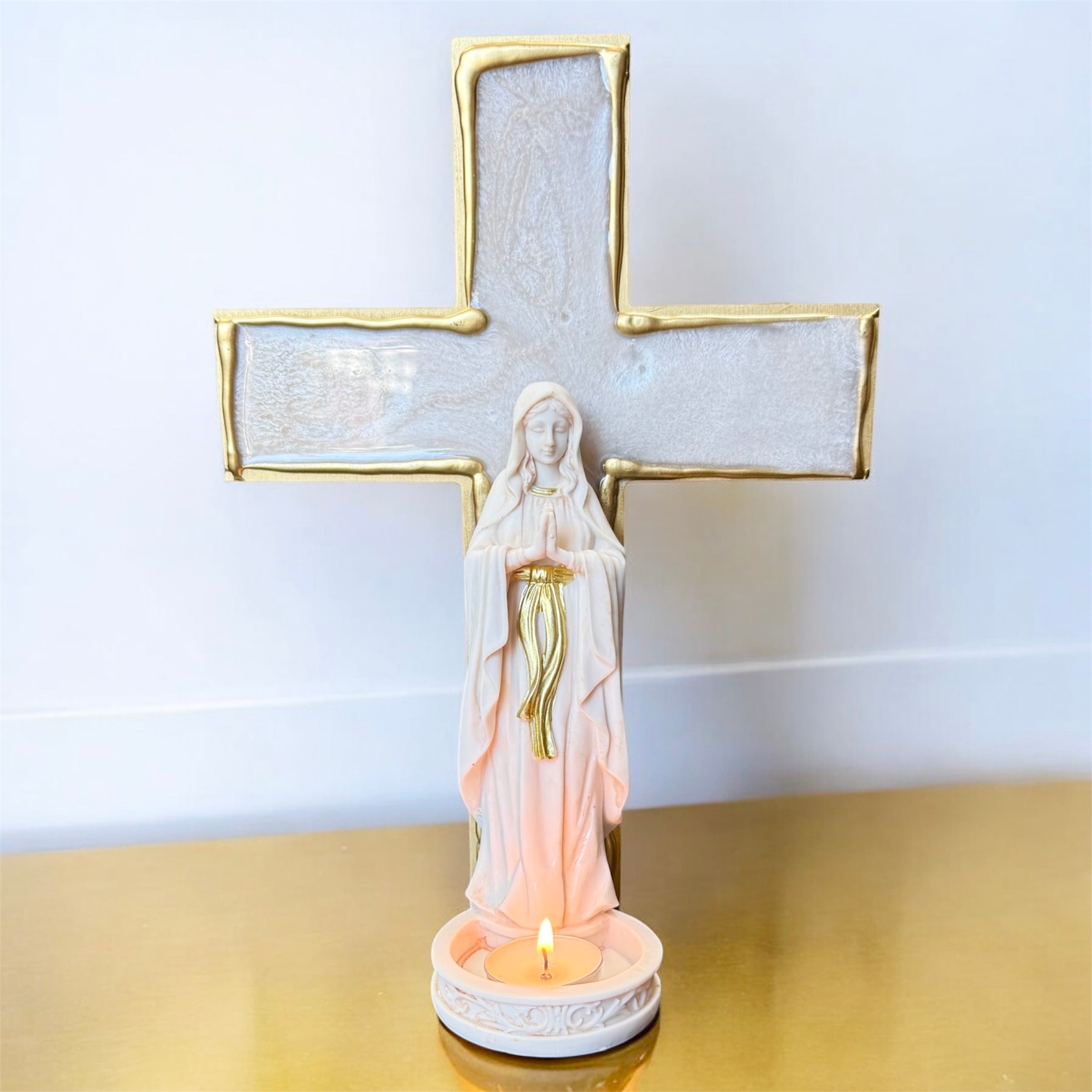 Mother Mary Tea-light Cross