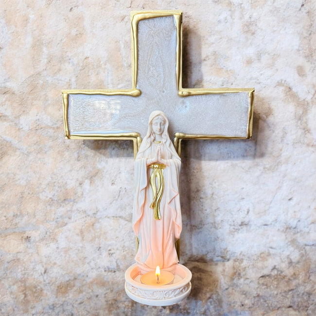 Mother Mary Tea-light Cross