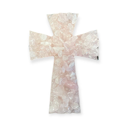 Rose Quartz Crystal Cross