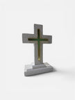Stone Cross With Acrylic Gold Cross