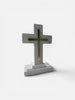Stone Cross With Acrylic Gold Cross