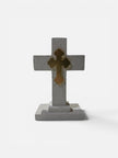 Stone Cross With Acrylic Gold Cross