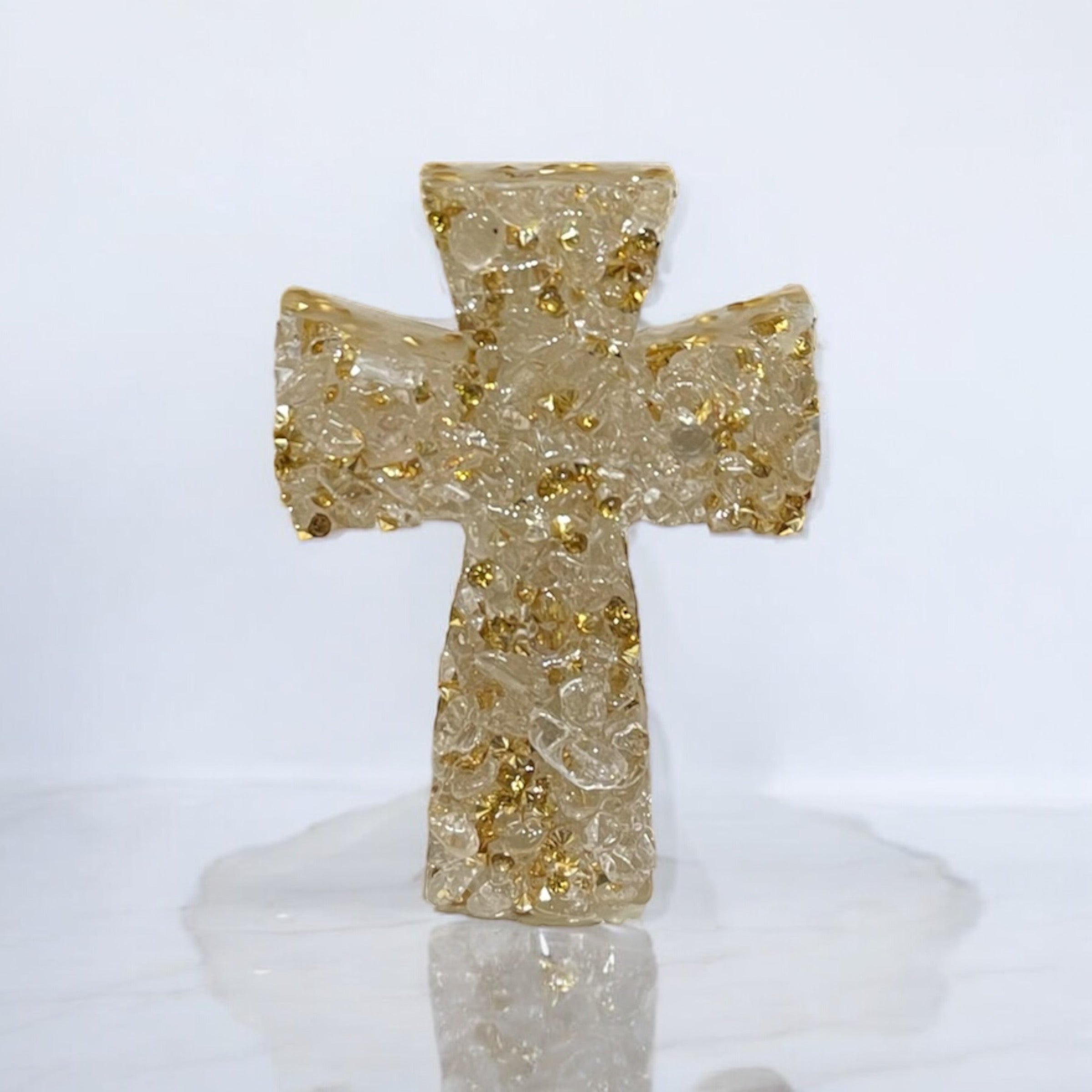 Crystal Clear Quartz Crystal and Gem Cross