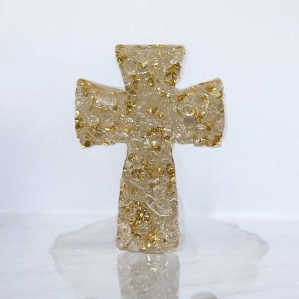 Crystal Clear Quartz Crystal and Gem Cross