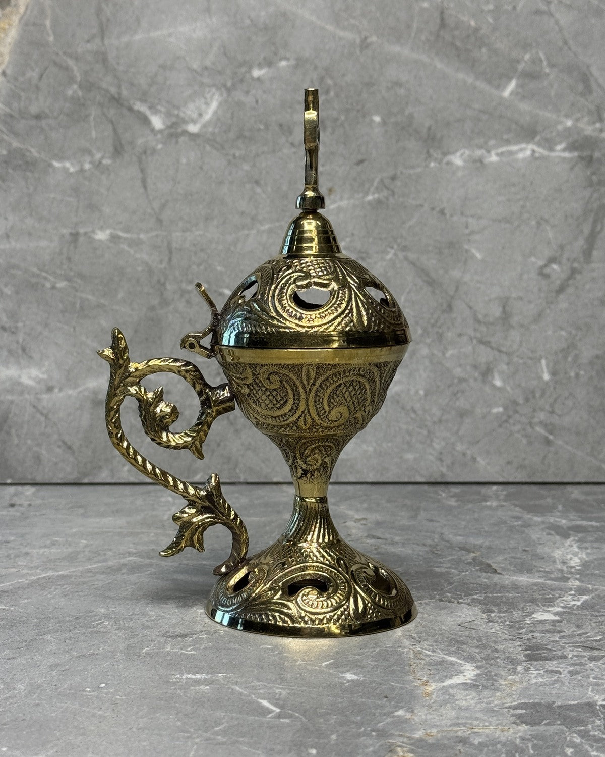 Ornate brass censer