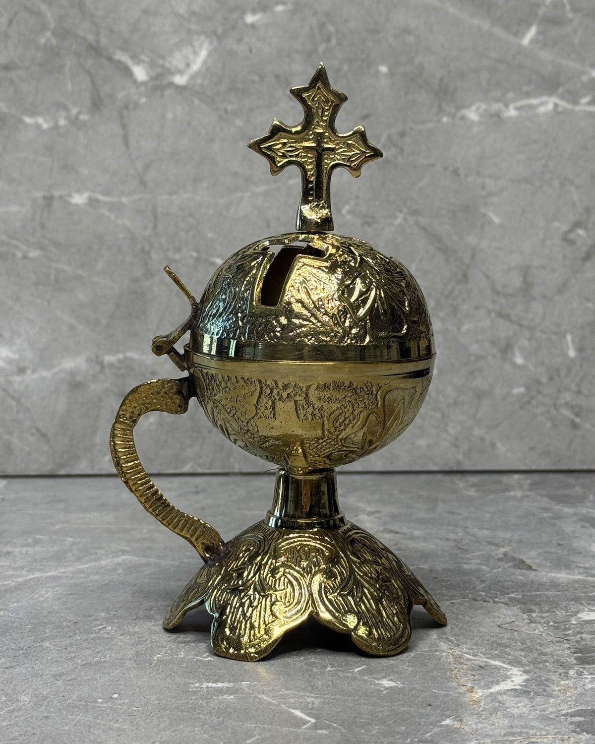 Standing brass censer
