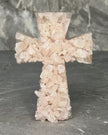 Blush quartz crystal cross