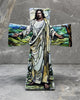 Christ blessing stained glass cross
