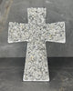 White howlite ceramic cross with silver detail