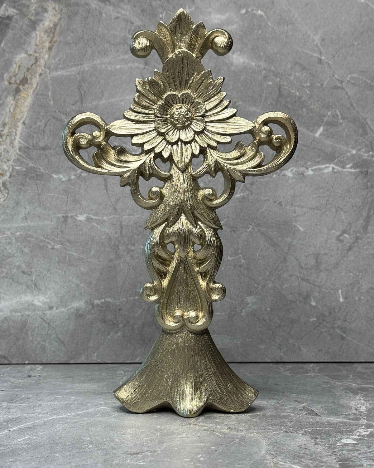 Ornate gold standing cross