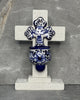 Talavera dove cross with holy water font