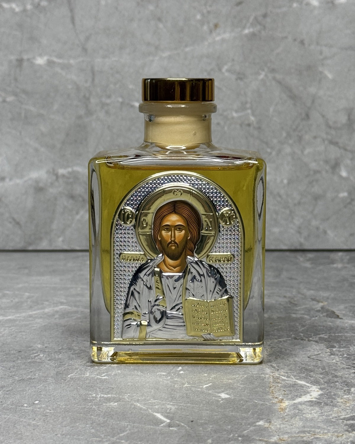 Frankincense room diffuser with Christ Pantocrator icon of Jesus
