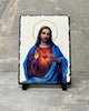 Sacred Heart of Jesus icon on slate