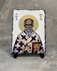 Saint Leonidas icon on slate