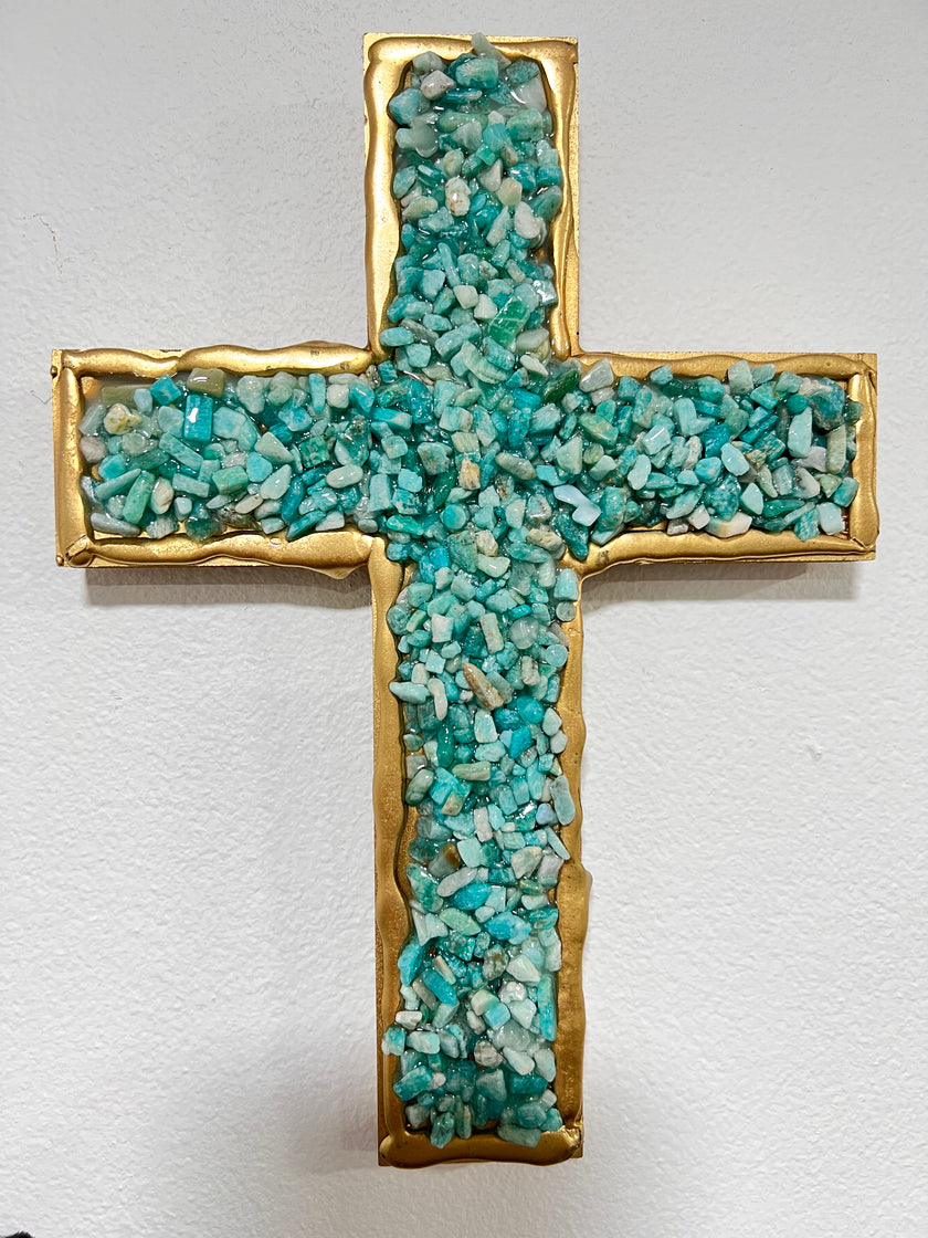 Amazonite Crystal Cross