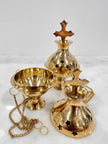 Hanging Brass Incense Burner With Cross
