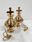 Hanging Brass Incense Burner With Cross