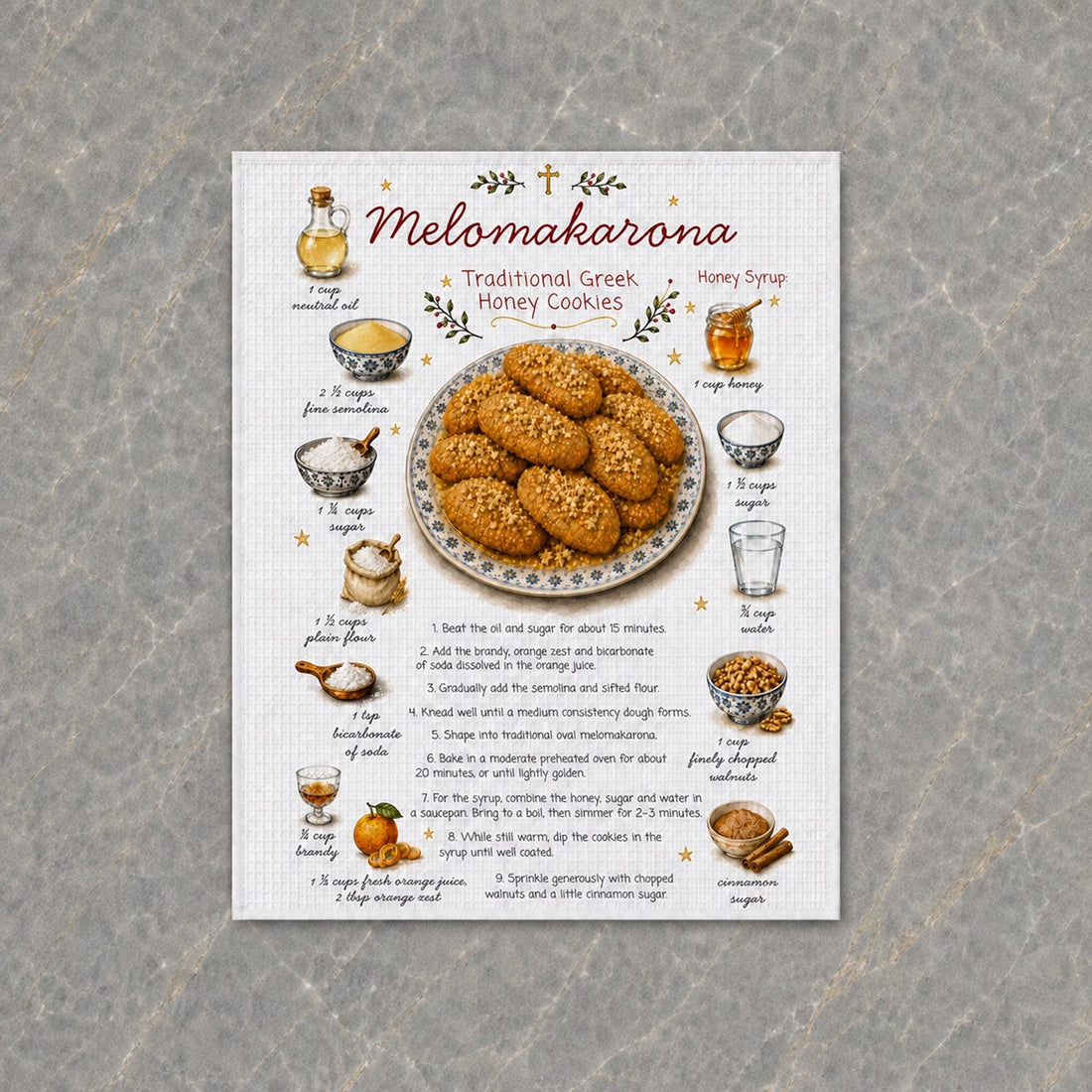 Melomakarona Tea Towel (Preorder)