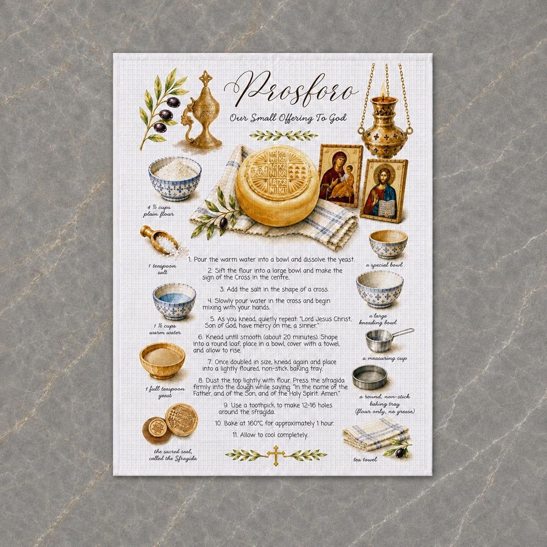 Prosforo Tea Towel & Reverence Card (Preorder)