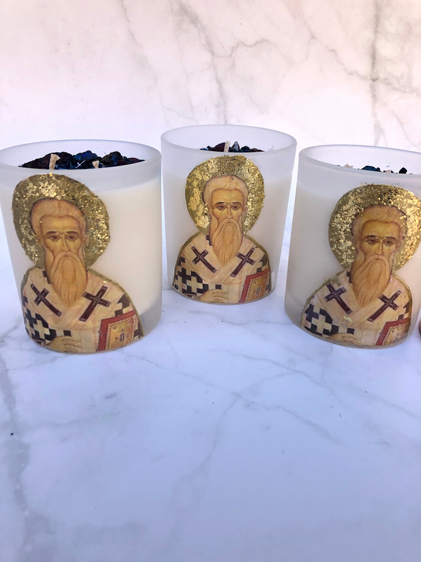 Limited Edition St Kypriano Crystal Candle hun