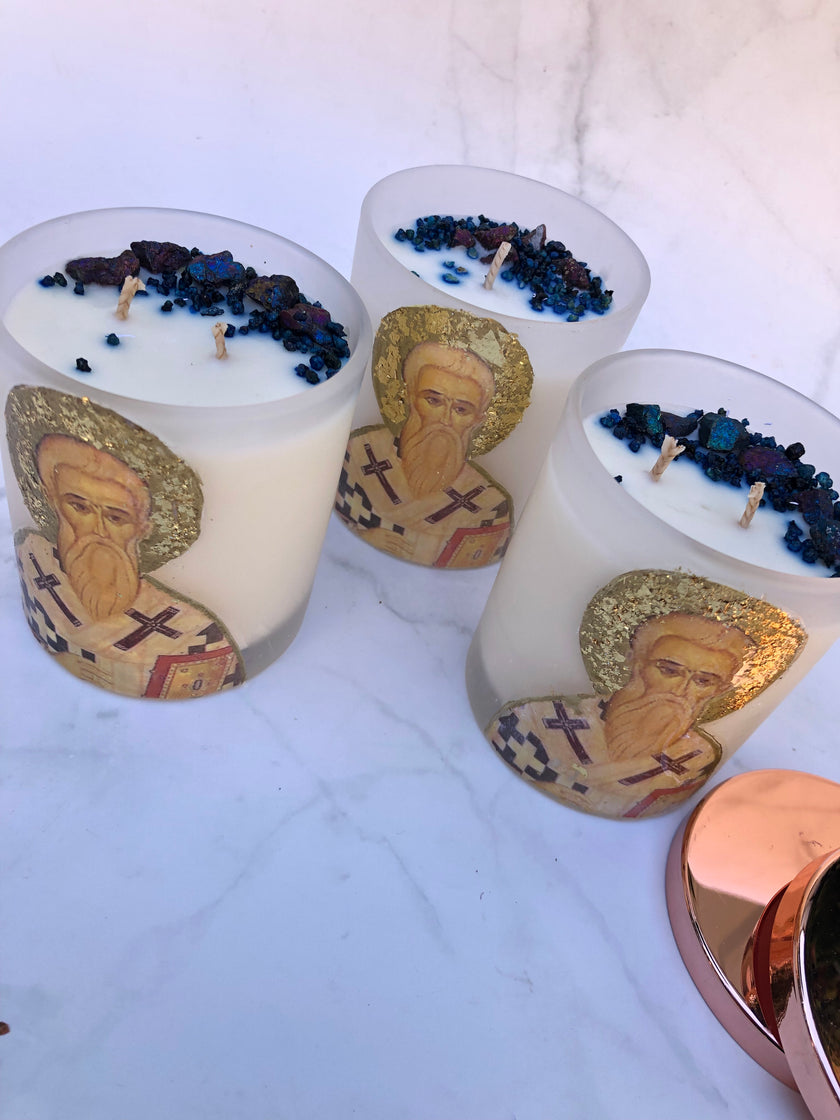 Limited Edition St Kypriano Crystal Candle hun