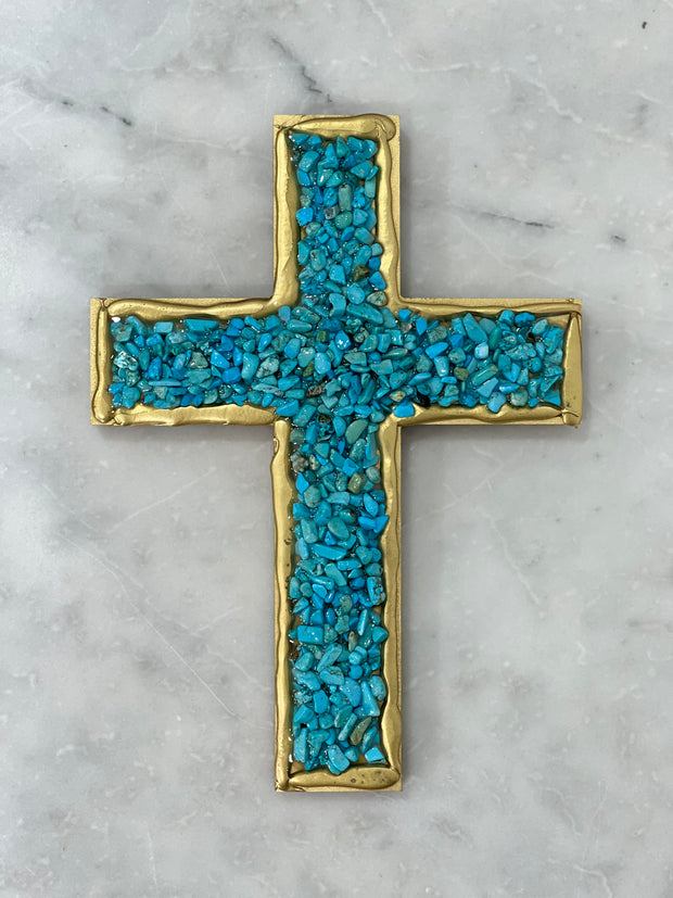 Turquoise Crystal Cross