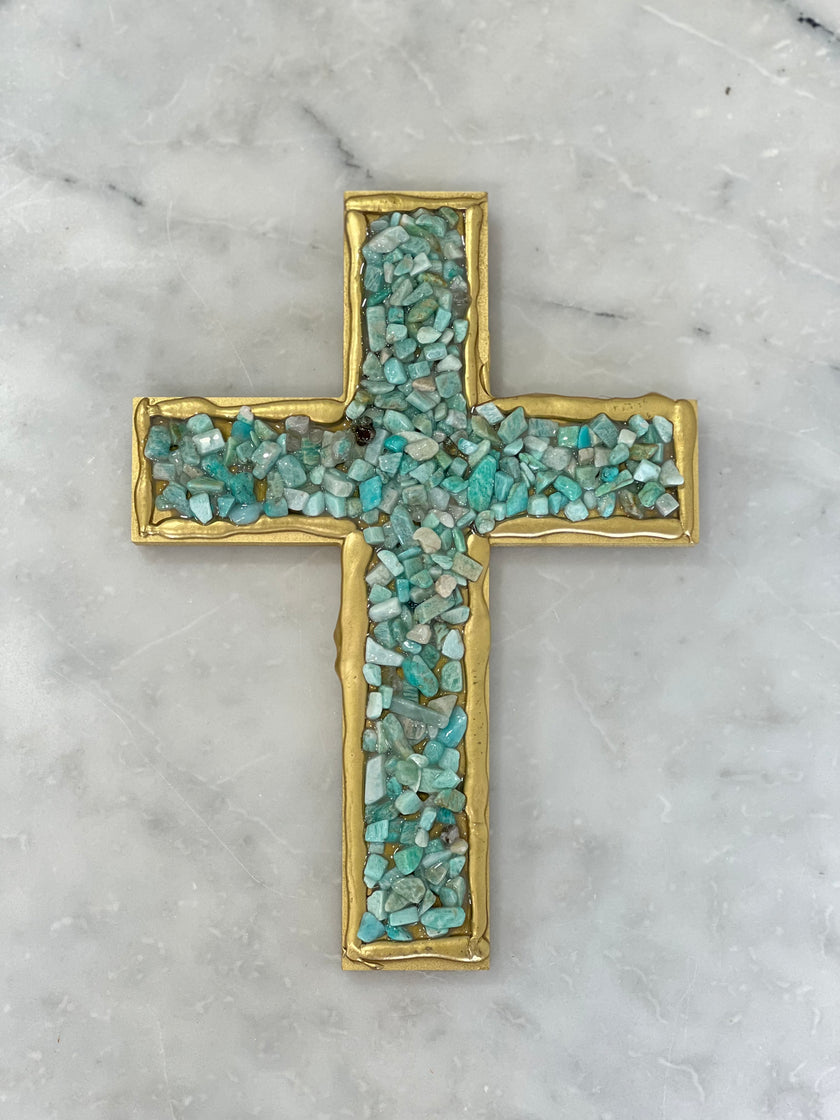 Amazonite Crystal Cross